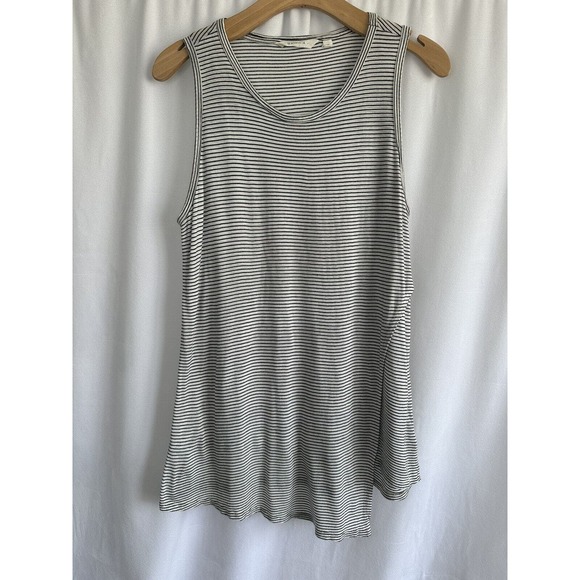 Athleta Striped Getaway Tank Top Womens Medium Asymmetrical Wrap Hem - Picture 1 of 8